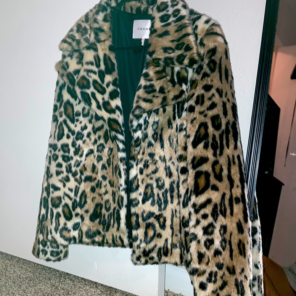 Frame Faux Fur Coat, Cheetah Print